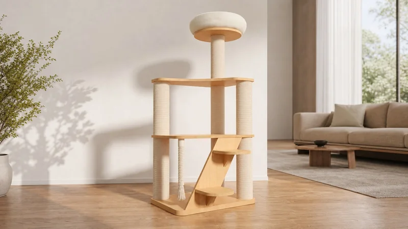 Step-Up Scratching Board Cat Tree for Considered Home Furniture Lines